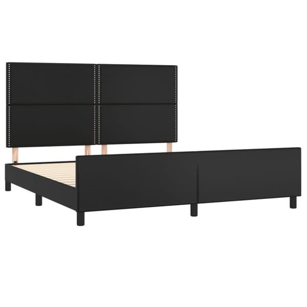 vidaXL sengeramme med sengegavl 180x200 cm kunstlæder sort