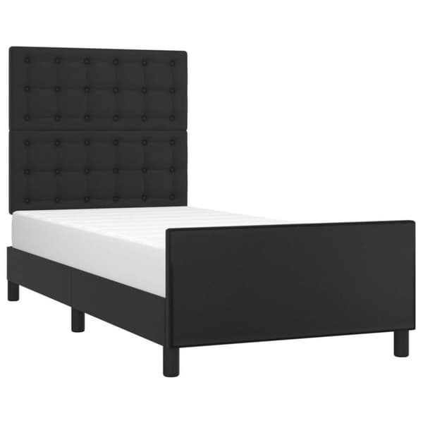 vidaXL sengeramme med sengegavl 90x190 cm kunstlæder sort