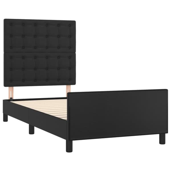 vidaXL sengeramme med sengegavl 90x190 cm kunstlæder sort