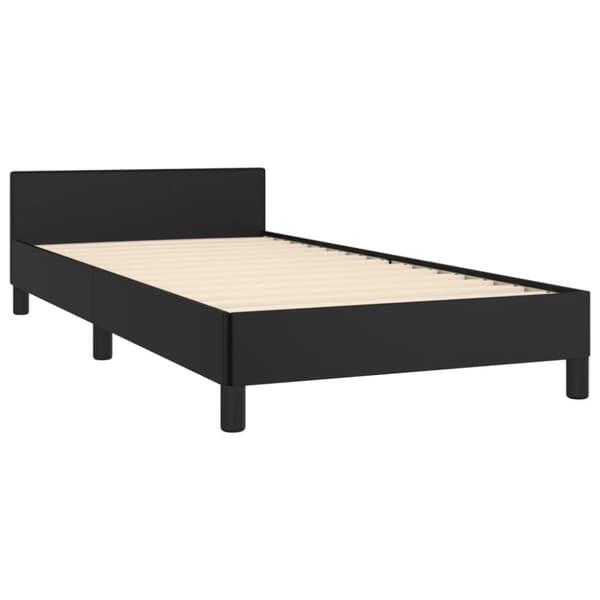vidaXL sengeramme med sengegavl 90x190 cm kunstlæder sort