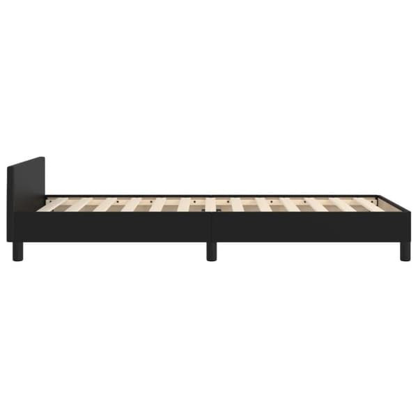 vidaXL sengeramme med sengegavl 90x190 cm kunstlæder sort