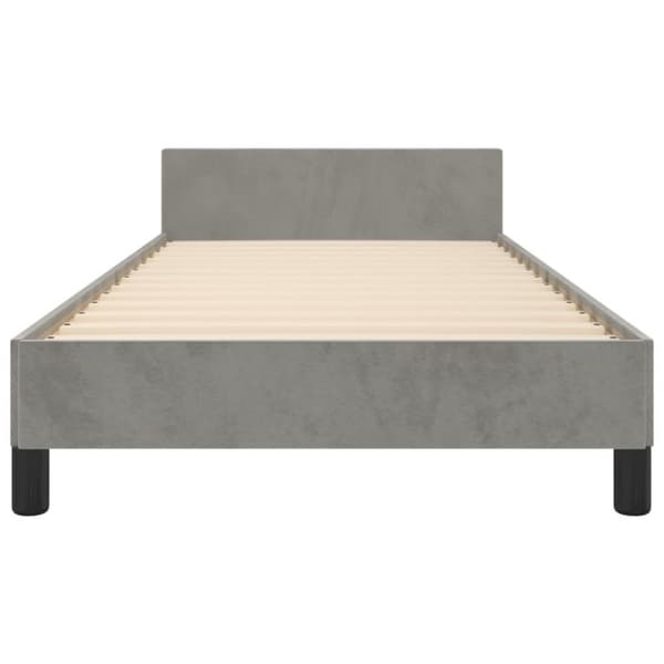 vidaXL sengeramme med sengegavl 90x200 cm fløjl lysegrå