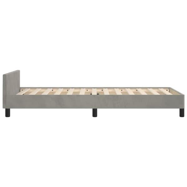 vidaXL sengeramme med sengegavl 90x200 cm fløjl lysegrå