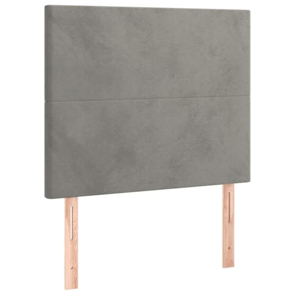 vidaXL sengeramme med sengegavl 90x200 cm fløjl lysegrå