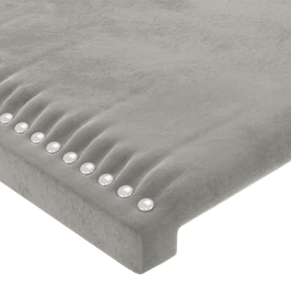vidaXL sengeramme med sengegavl 90x200 cm fløjl lysegrå