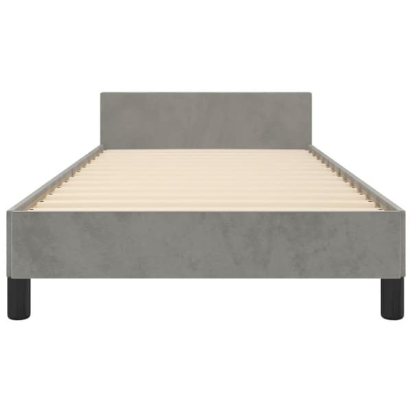 vidaXL sengeramme med sengegavl 90x200 cm fløjl lysegrå