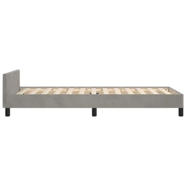vidaXL sengeramme med sengegavl 90x200 cm fløjl lysegrå