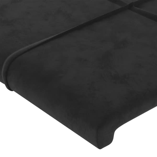 vidaXL sengeramme med sengegavl 90x200 cm fløjl sort