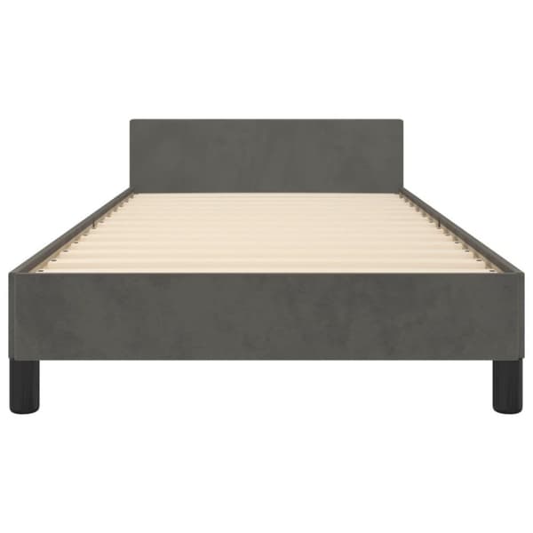vidaXL sengeramme med sengegavl 90x200 cm fløjl mørkegrå