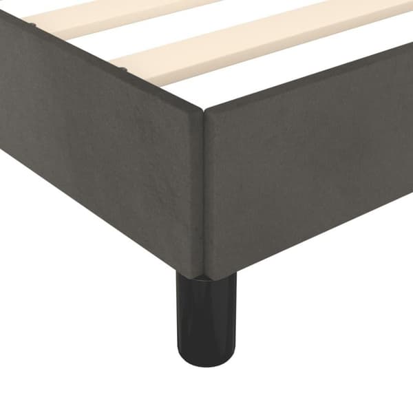 vidaXL sengeramme med sengegavl 90x200 cm fløjl mørkegrå