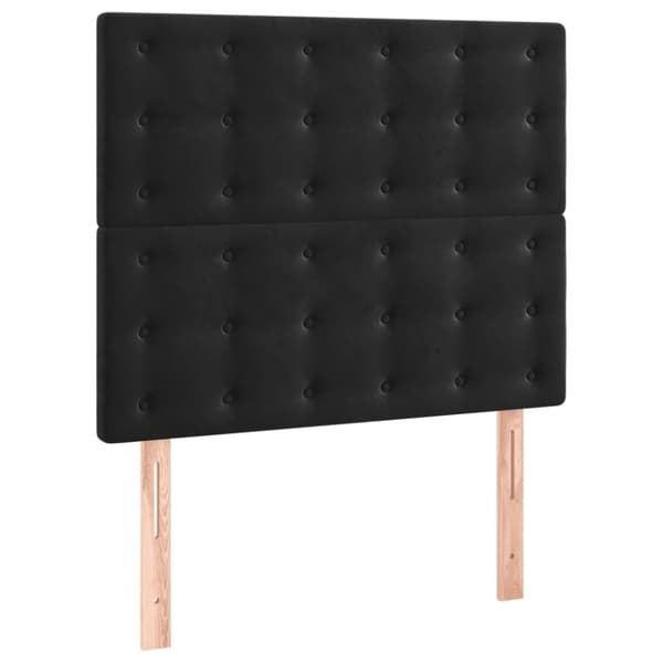 vidaXL Sängram med huvudgavel svart 90x200 cm sammet