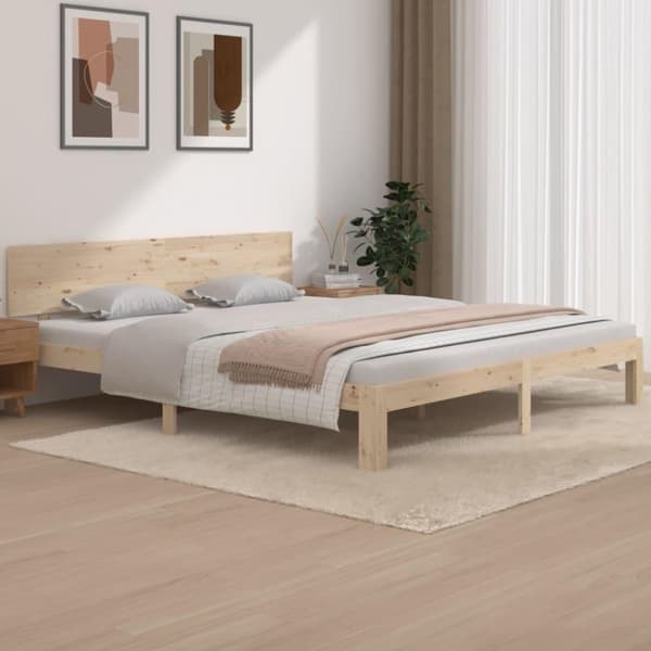 vidaXL sengeramme 180x200 cm massivt fyrretræ