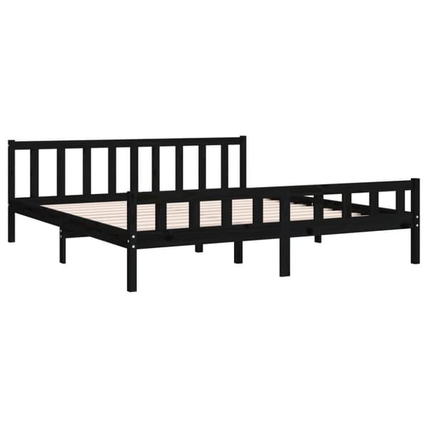 vidaXL sengeramme 160x200 cm massivt træ sort