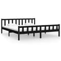 Miniatyrbillede 1 af 9: vidaXL sengeramme 160x200 cm massivt træ sort