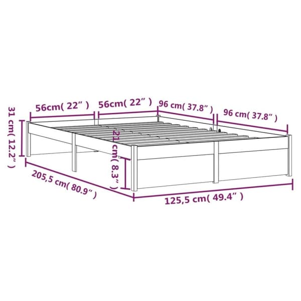 vidaXL sengeramme 120x200 cm massivt træ
