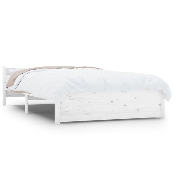 vidaXL sengeramme 140x200 cm massivt træ hvid