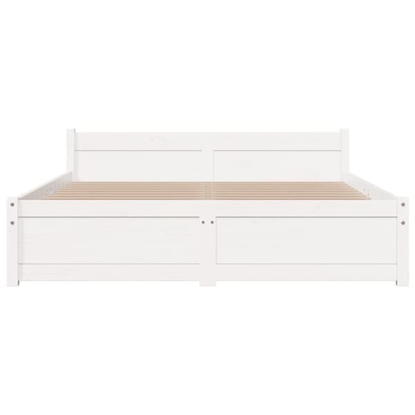 vidaXL sengeramme 140x200 cm massivt træ hvid