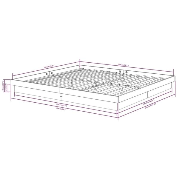 vidaXL sengeramme 180x200 cm massivt fyrretræ