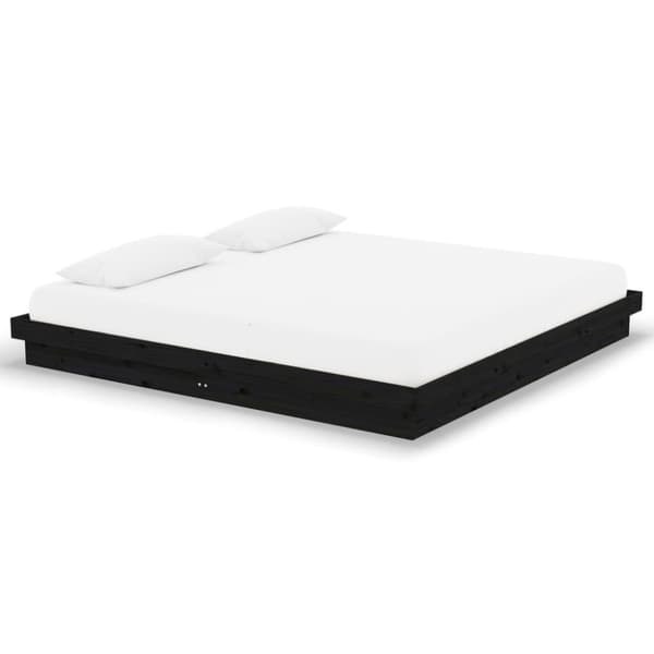 vidaXL sengeramme 200x200 cm massivt træ sort
