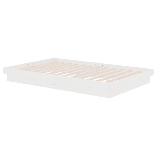 vidaXL sengeramme 120x190 cm Small Double massivt træ hvid