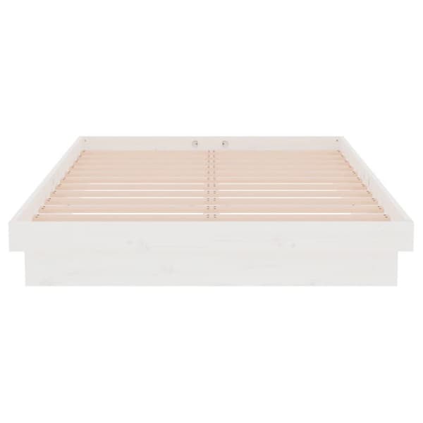 vidaXL sengeramme 120x190 cm Small Double massivt træ hvid
