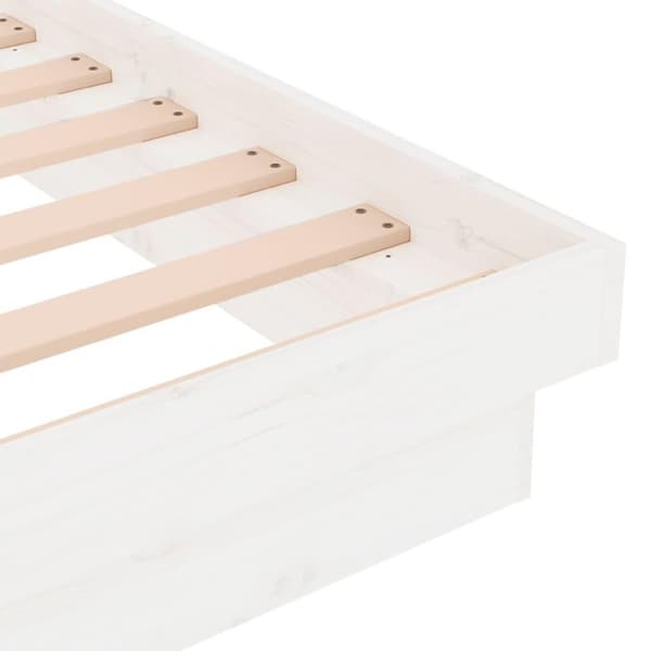 vidaXL sengeramme 120x190 cm Small Double massivt træ hvid