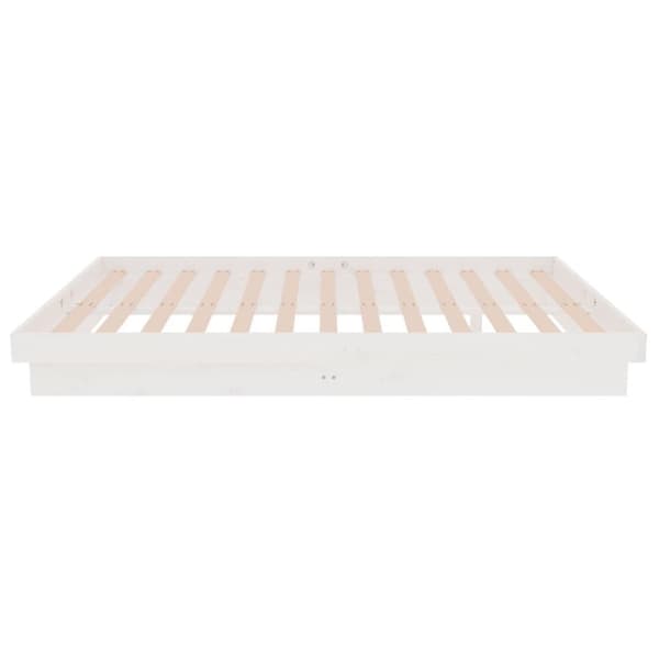 vidaXL sengeramme 120x190 cm Small Double massivt træ hvid