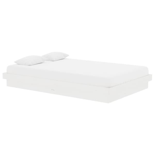 vidaXL sengeramme 120x190 cm Small Double massivt træ hvid