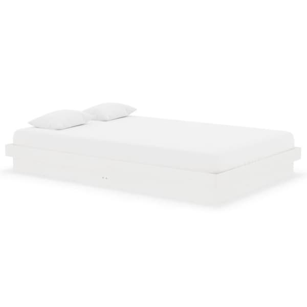 vidaXL sengeramme 120x190 cm Small Double massivt træ hvid