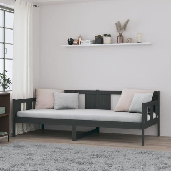 vidaXL Sohvasänky harmaa täysi mänty 80x200 cm