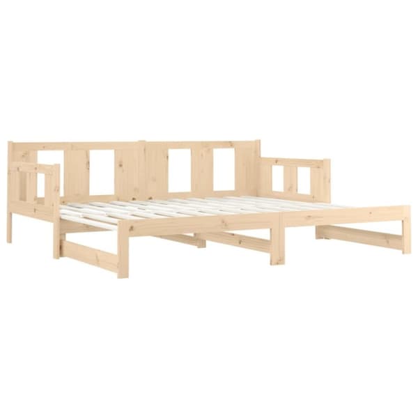 vidaXL daybed med udtræk 2x(90x200) cm massivt fyrretræ