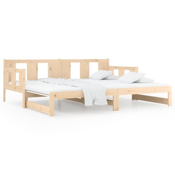 vidaXL daybed med udtræk 2x(90x200) cm massivt fyrretræ