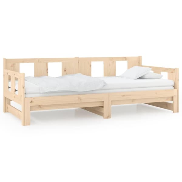 vidaXL daybed med udtræk 2x(90x200) cm massivt fyrretræ