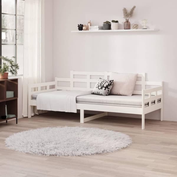 vidaXL daybed massivt fyrretræ hvid 90x190 cm