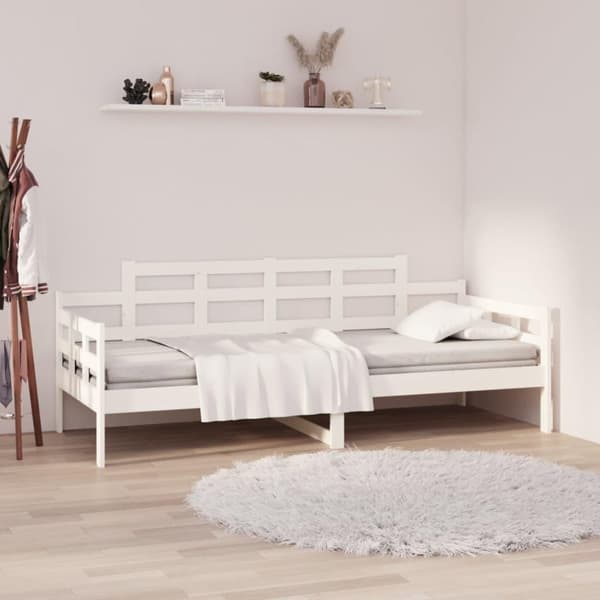 vidaXL daybed massivt fyrretræ hvid 90x190 cm