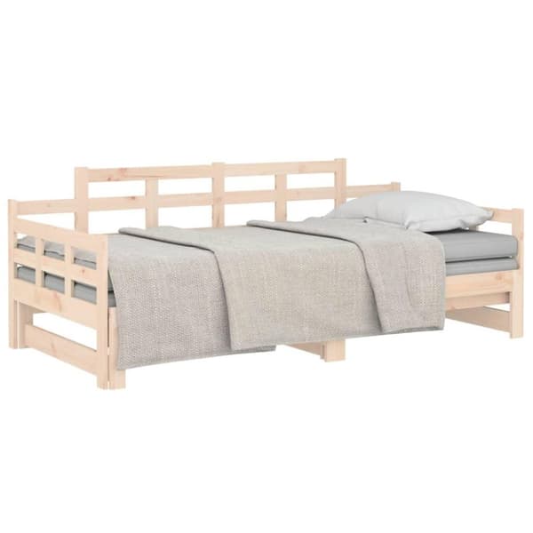 vidaXL Sohvasänky ulosvedettävä täysi mänty 2x (80x200) cm