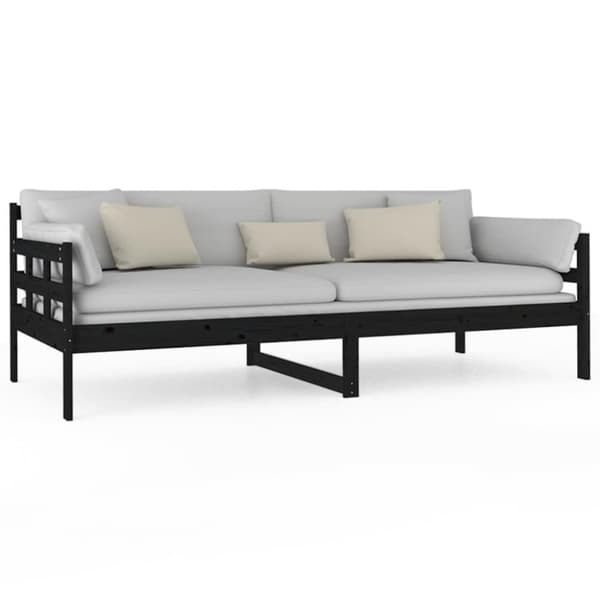 vidaXL daybed 90x200 cm massivt fyrretræ sort