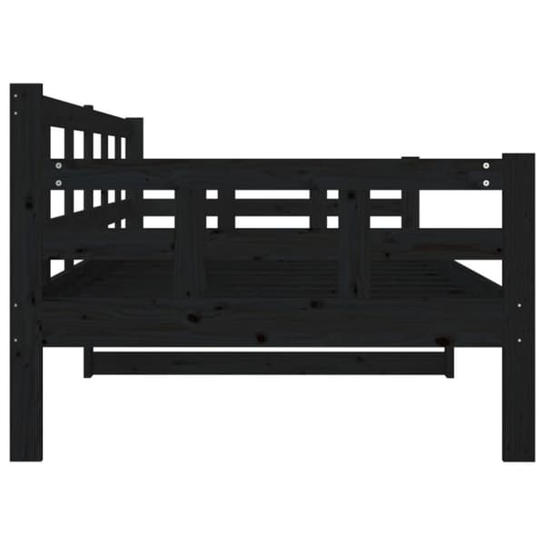 vidaXL daybed 90x200 cm massivt fyrretræ sort