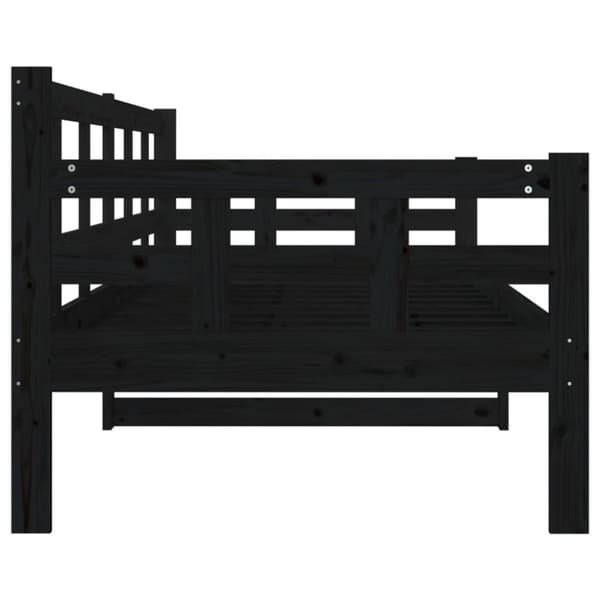 vidaXL daybed 80x200 cm massivt fyrretræ sort