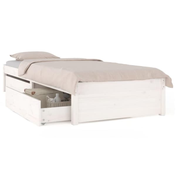 vidaXL sengeramme med skuffer 90x190 cm single hvid