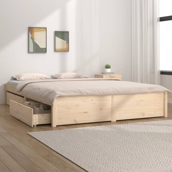 vidaXL sengeramme med skuffer 135x190 cm dobbelt