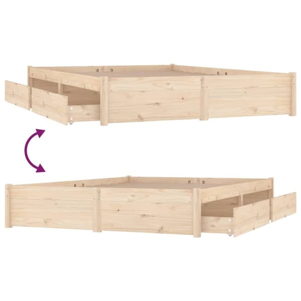 vidaXL sengeramme med skuffer 135x190 cm dobbelt