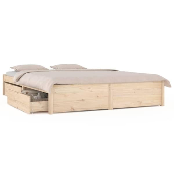 vidaXL sengeramme med skuffer 135x190 cm dobbelt