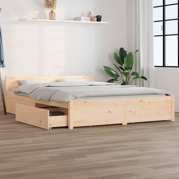 vidaXL sengeramme med skuffer 135x190 cm dobbelt