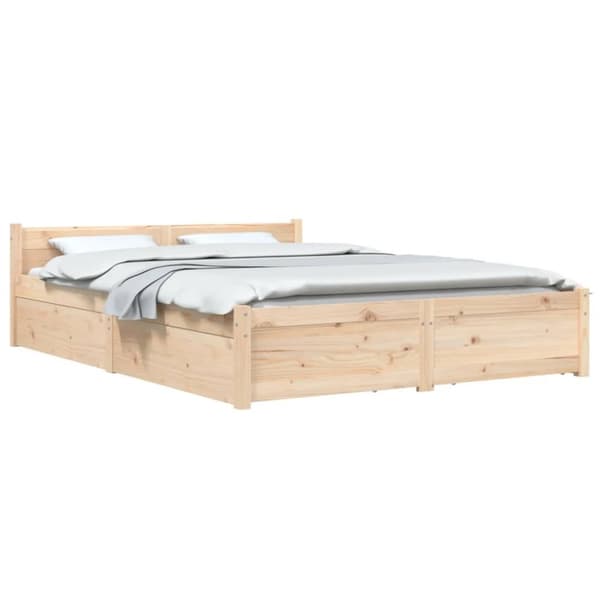 vidaXL sengeramme med skuffer 135x190 cm dobbelt