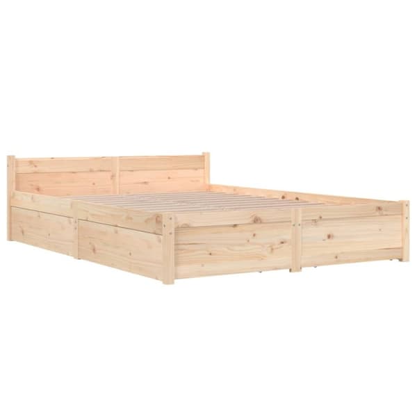 vidaXL sengeramme med skuffer 135x190 cm dobbelt
