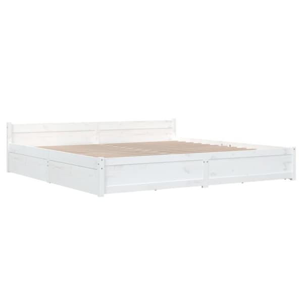 vidaXL sengeramme med skuffer 180x200 cm Super King hvid