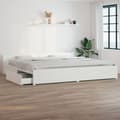 Miniatyrbillede 9 af 11: vidaXL sengeramme med skuffer 180x200 cm Super King hvid