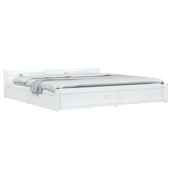 vidaXL sengeramme med skuffer 180x200 cm Super King hvid