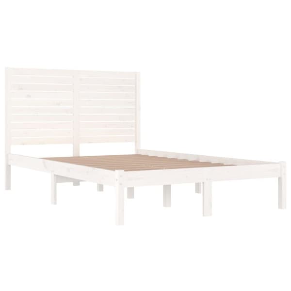 vidaXL sengeramme 120x190 cm Small Double massivt træ hvid